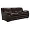 Armen Living Zanna Contemporary Sofa in Genuine Dark Brown Leather with Brown Wood Legs LCZA3BR - alternate 3